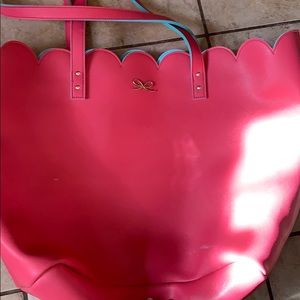 Pink and blue tote
